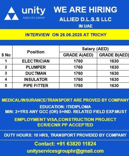 WE ARE HIRING FOR A ALLIED D.L.S.S LLC IN UAE