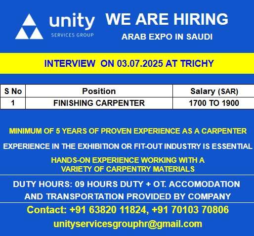 HIRING FOR ARAB EXPO IN SAUDI – JOBS IN SAUDI