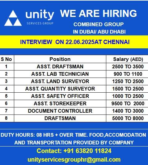 WE ARE HIRING FOR COMBINED GROUP IN DUBAI/ABU DHABI