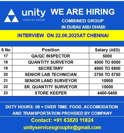 WE ARE HIRING FOR COMBINED GROUP IN DUBAIABU DHABI