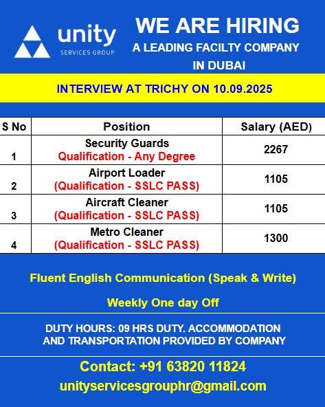 WE ARE HIRING FOR A LEADING FACILTY COMPANY IN DUBAI