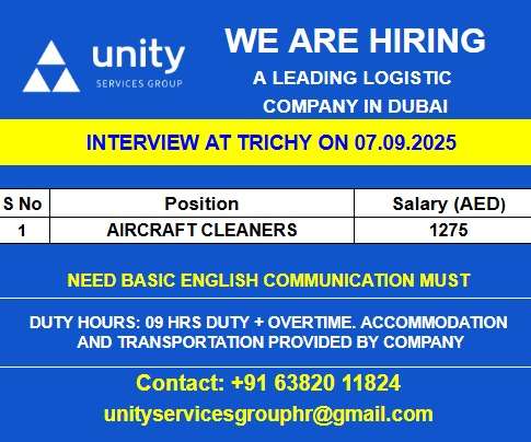 WE ARE HIRING FOR A LEADING LOGISTIC COMPANY IN DUBAI