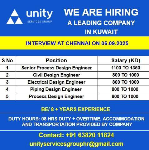HIRING FOR A LEADING COMPANY IN KUWAIT