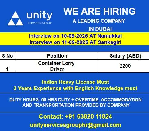 WE ARE HIRING FOR A LEADING COMPANYIN DUBAI