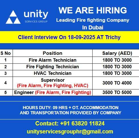We Are Hiring For A Leading Fire fighting Company In Dubai