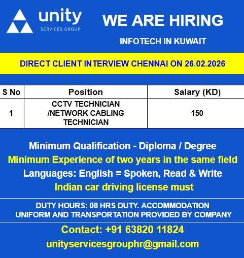 WE ARE HIRING INFOTECH IN KUWAIT