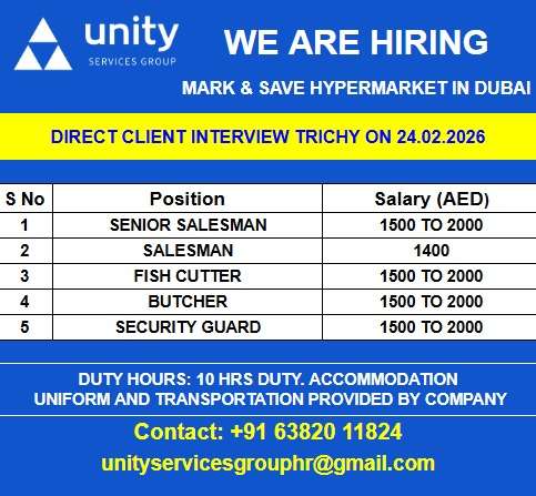 WE ARE HIRING MARK & SAVE HYPERMARKET IN DUBAI