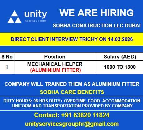 WE ARE HIRING SOBHA CONSTRUCTION LLC DUBAI