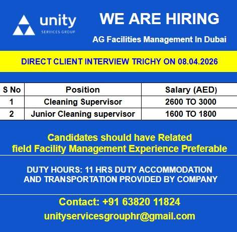 WE ARE HIRING AG Facilities Management In Dubai