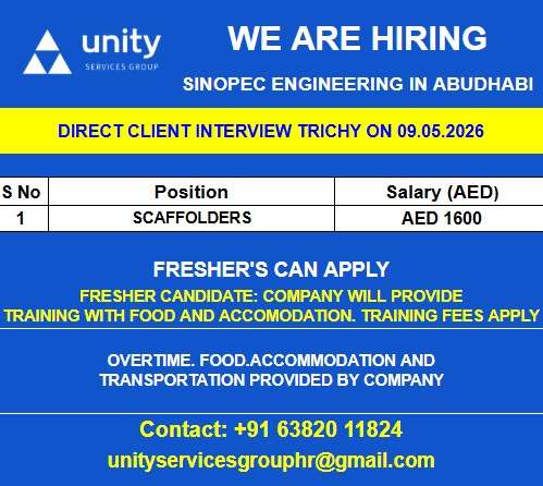WE ARE HIRING SINOPEC ENGINEERING IN ABUDHABI