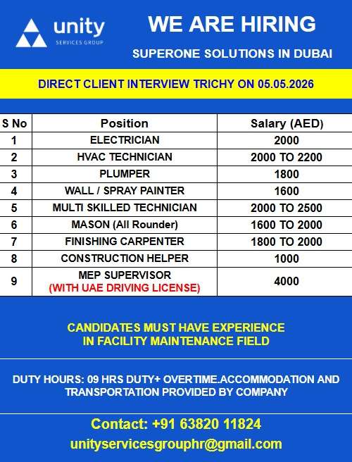 WE ARE HIRING SUPERONE SOLUTIONS IN DUBAI