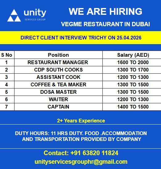 WE ARE HIRING VEGME RESTAURANT IN DUBAI