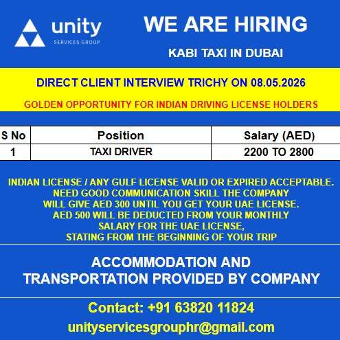 WE ARE HIRING KABI TAXI IN DUBAI