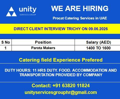 Unity Services Group UAE Jobs 2026 – Parota Maker Vacancies