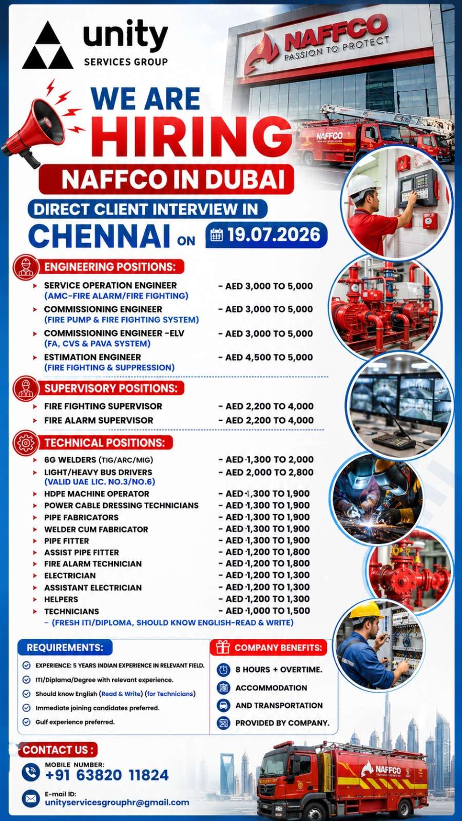 NAFFCO Dubai Jobs 2026 | Direct Client Interview in Chennai | Engineering & Technician Vacancies