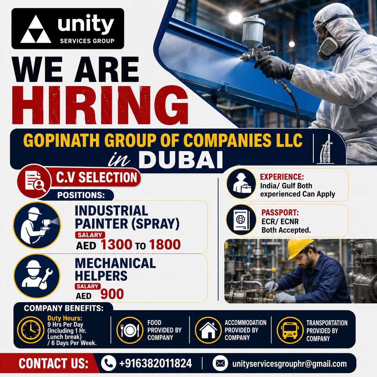 Gopinath Group of Companies LLC Dubai Jobs 2026 | Industrial Painter & Mechanical Helper Vacancies