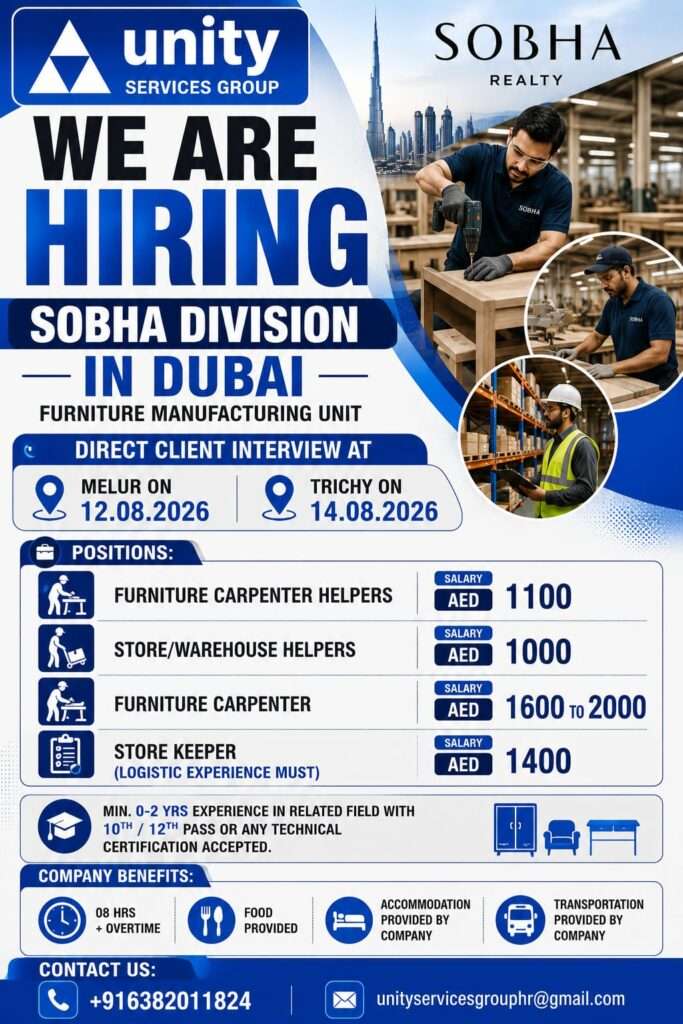 Sobha Dubai Furniture Jobs