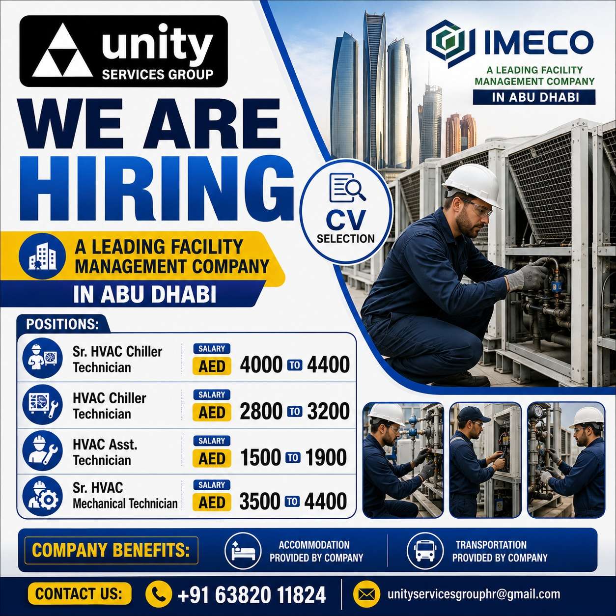 IMECO Abu Dhabi Hiring – HVAC Chiller Technician Jobs