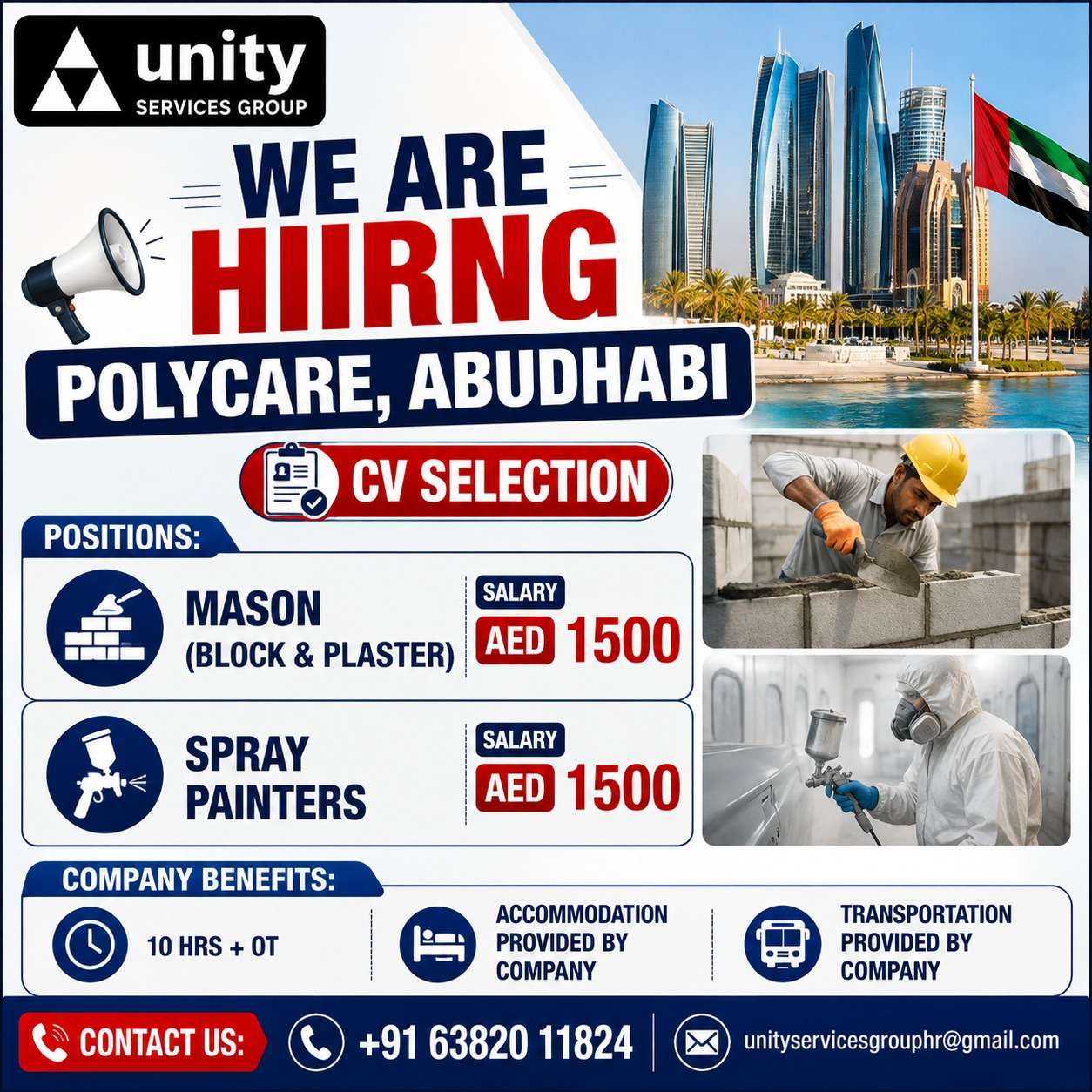 Polycare Abu Dhabi Jobs 2026 | Mason & Spray Painter