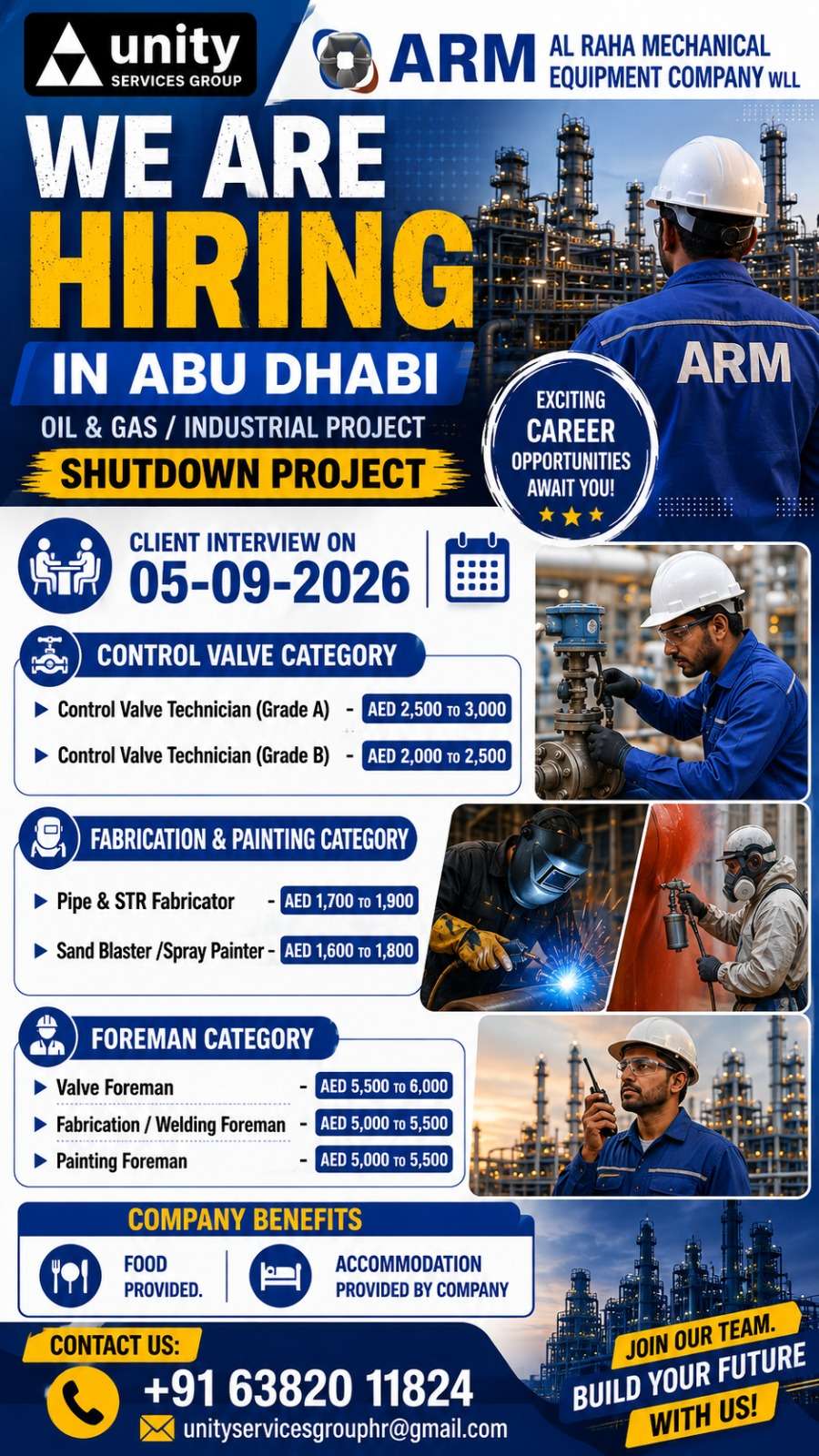 ARM Abu Dhabi Hiring 2026 – Control Valve & Foreman Jobs