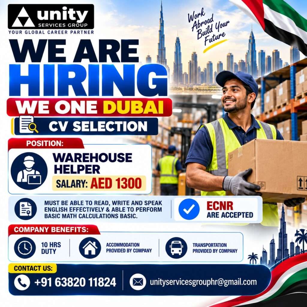 Dubai Warehouse Helper Jobs 2026