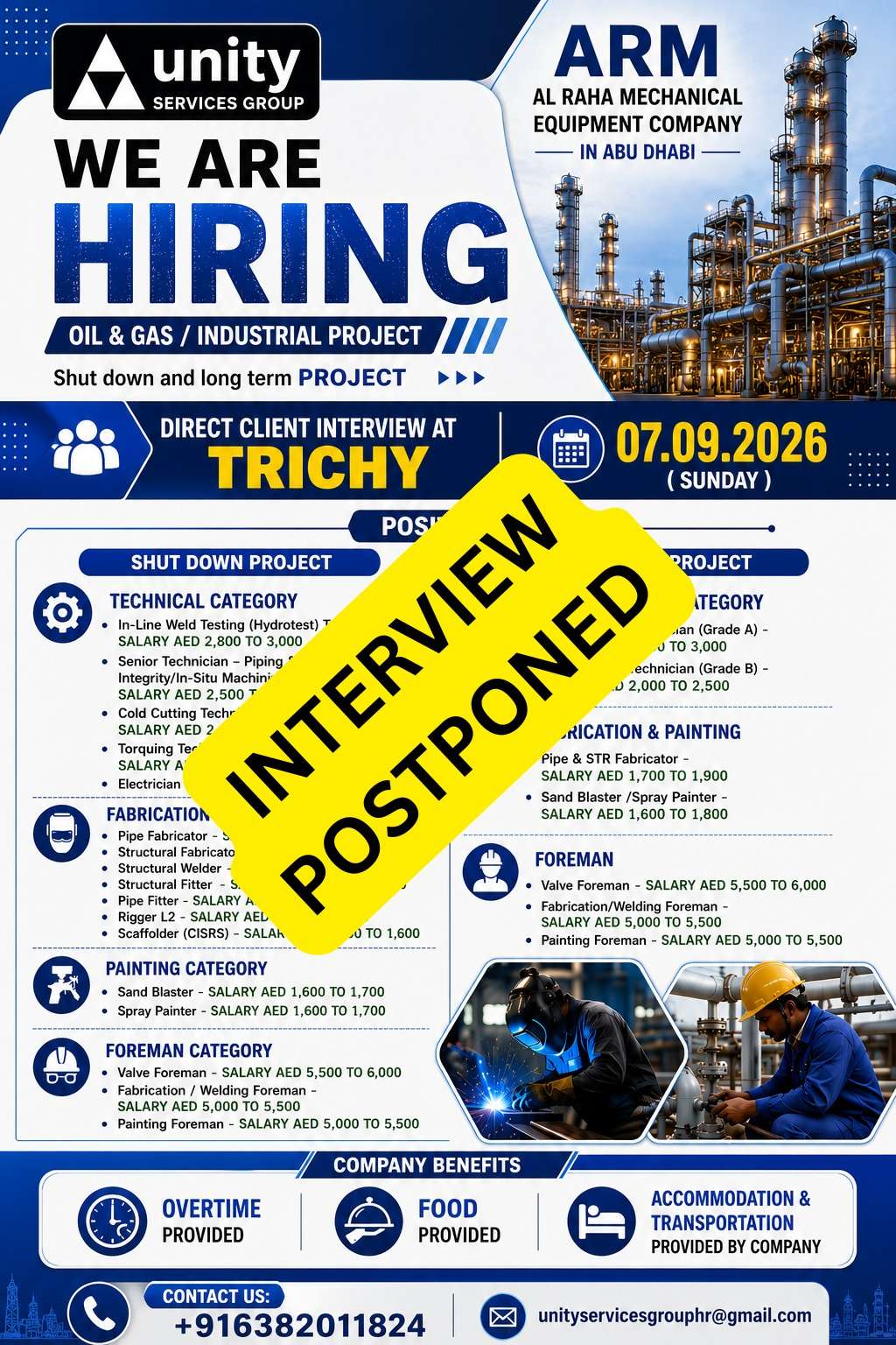 Al Raha Abu Dhabi Jobs 2026 – Direct Interview in Trichy